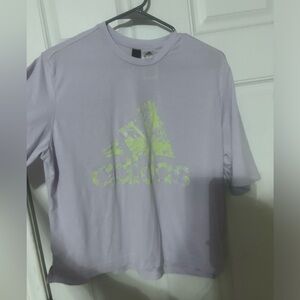 Lightweight purple Adidas, mid crop tee